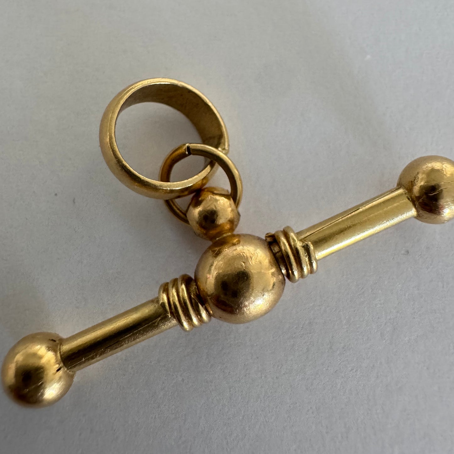 14K gold classic bar pendant