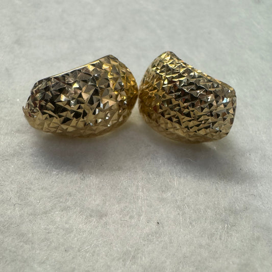 14K Gold textured dome Earrings