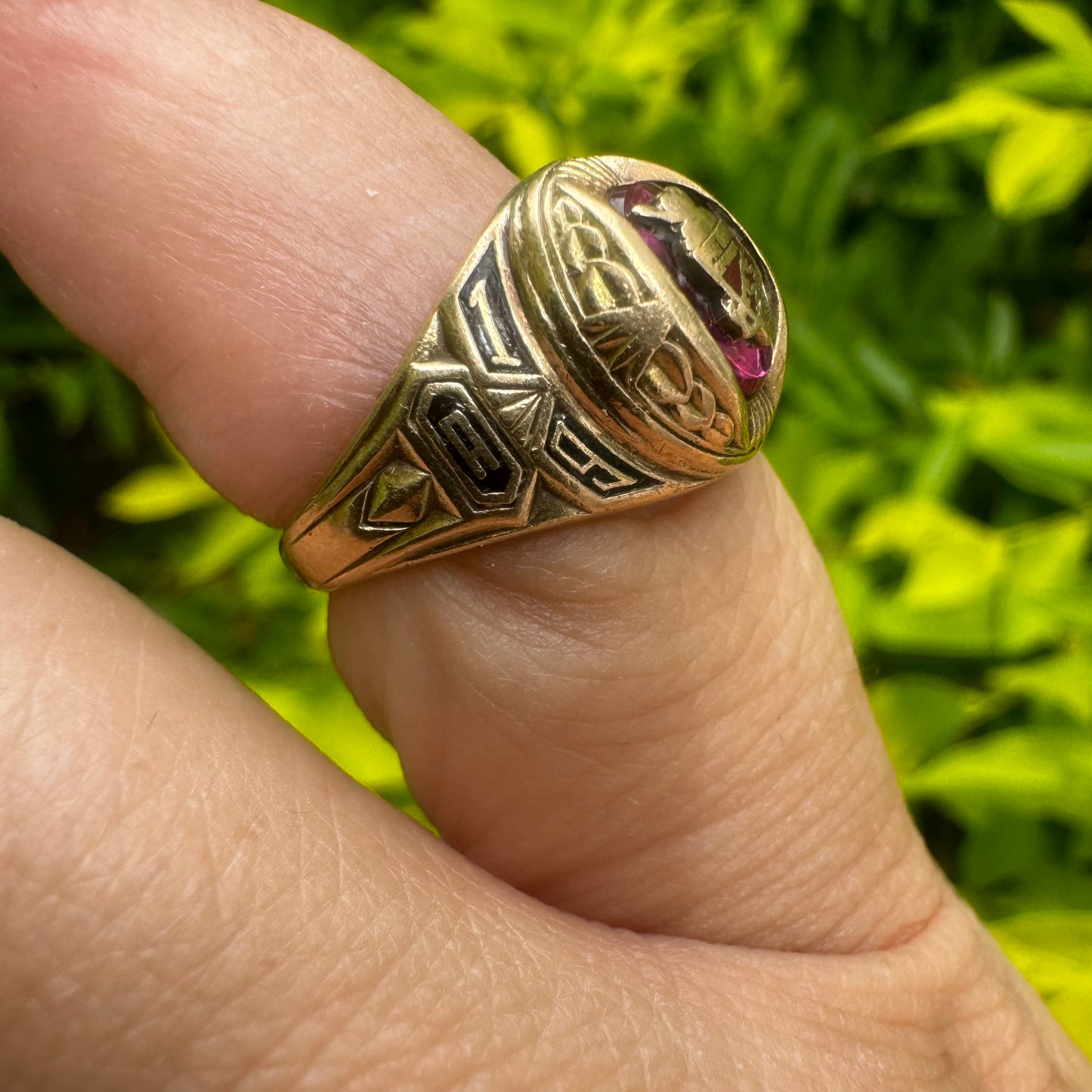 10K gold “College” ring