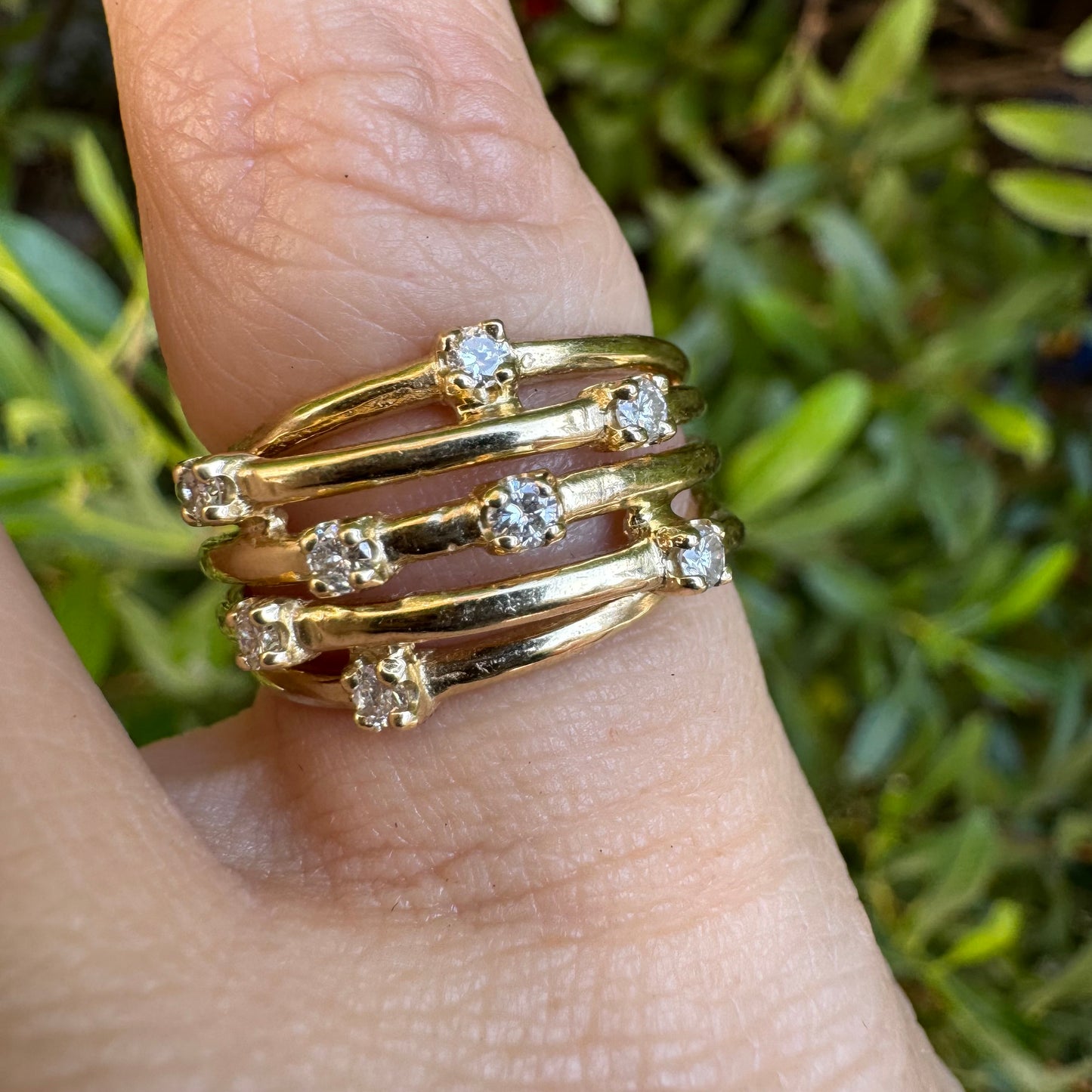 14K gold ring set with Diamonds