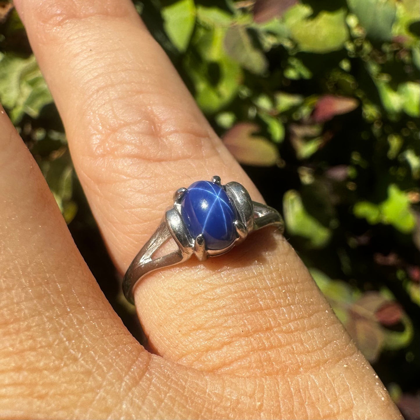 10K gold ring set with Star Sapphire