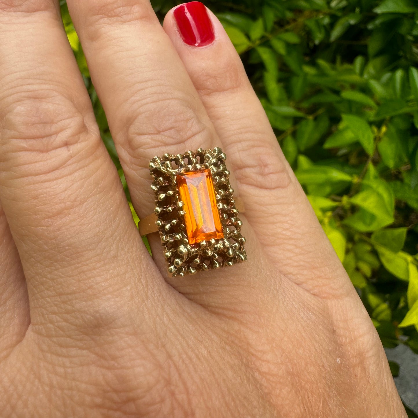 14K gold ring set with Citrine