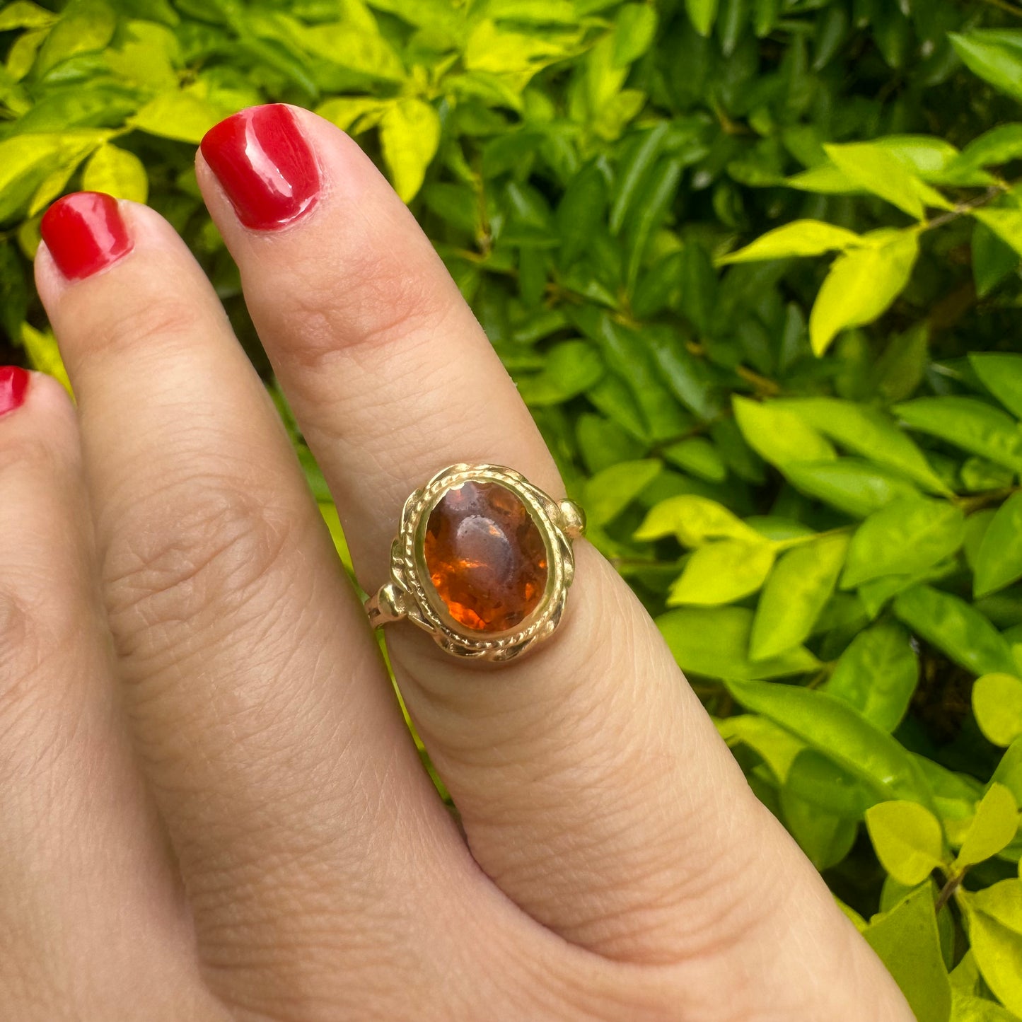 14K gold ring set with Citrine