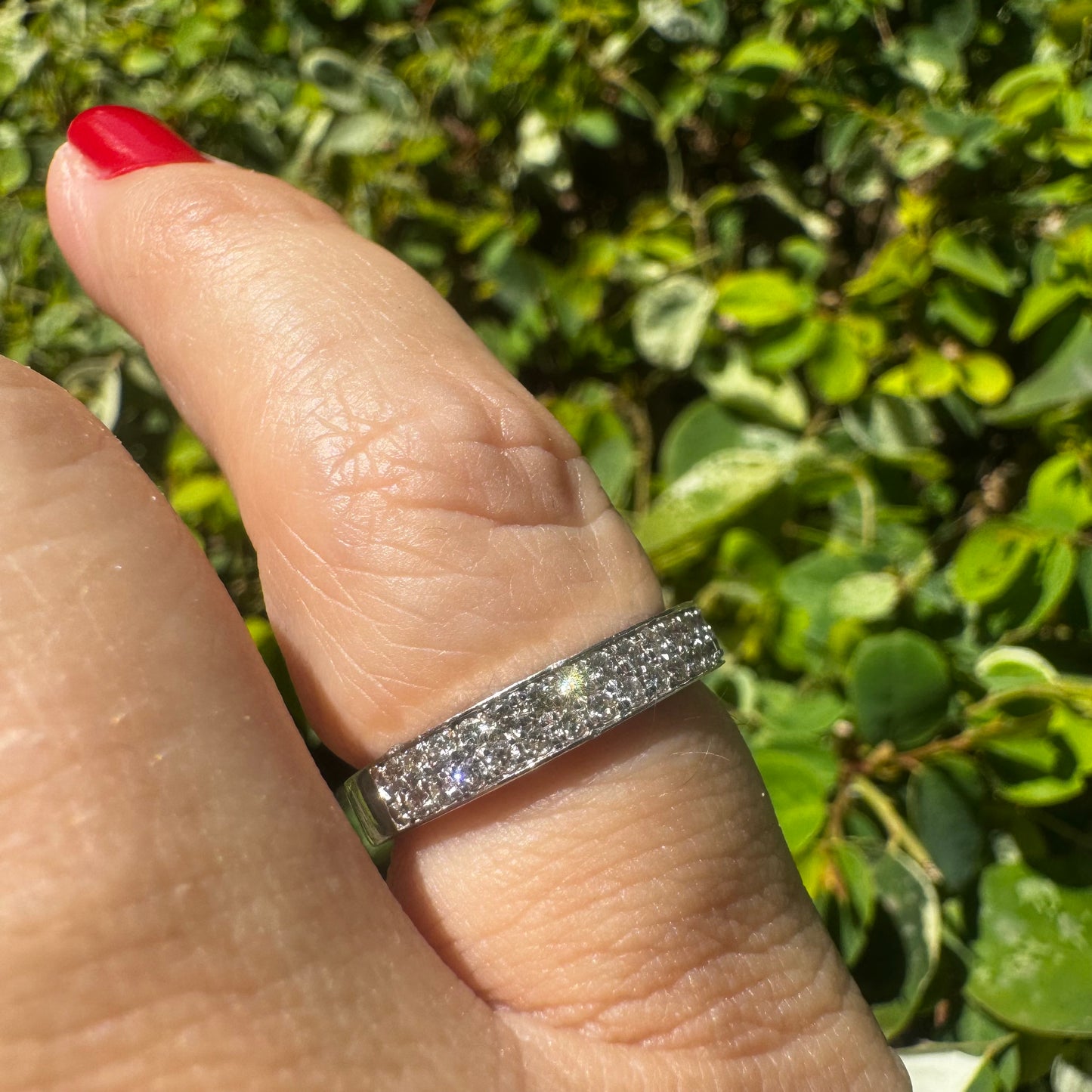 14K gold Half- Eternity ring set with Diamonds