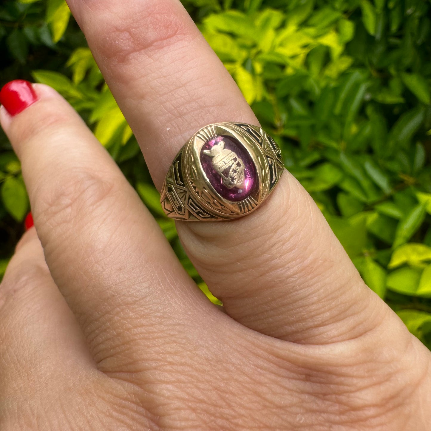 10K gold “College” ring