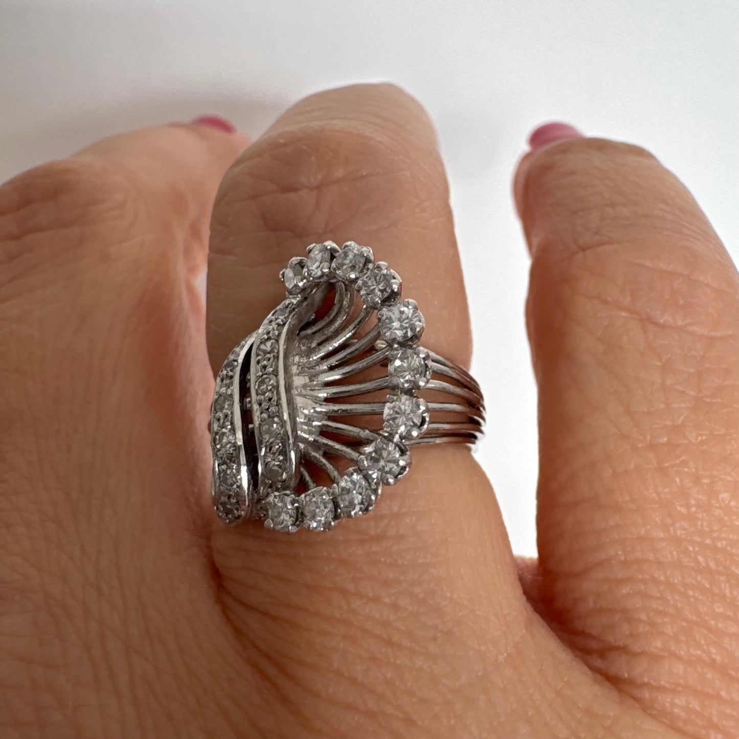 18K gold ring set with diamonds in a bold, elegant design