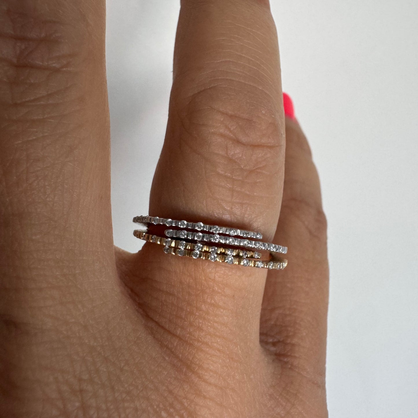 14K two-tone gold ring set with Diamonds