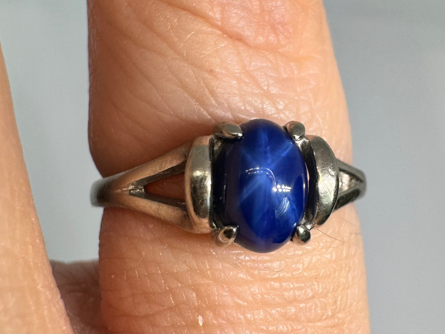 10K gold ring set with Star Sapphire