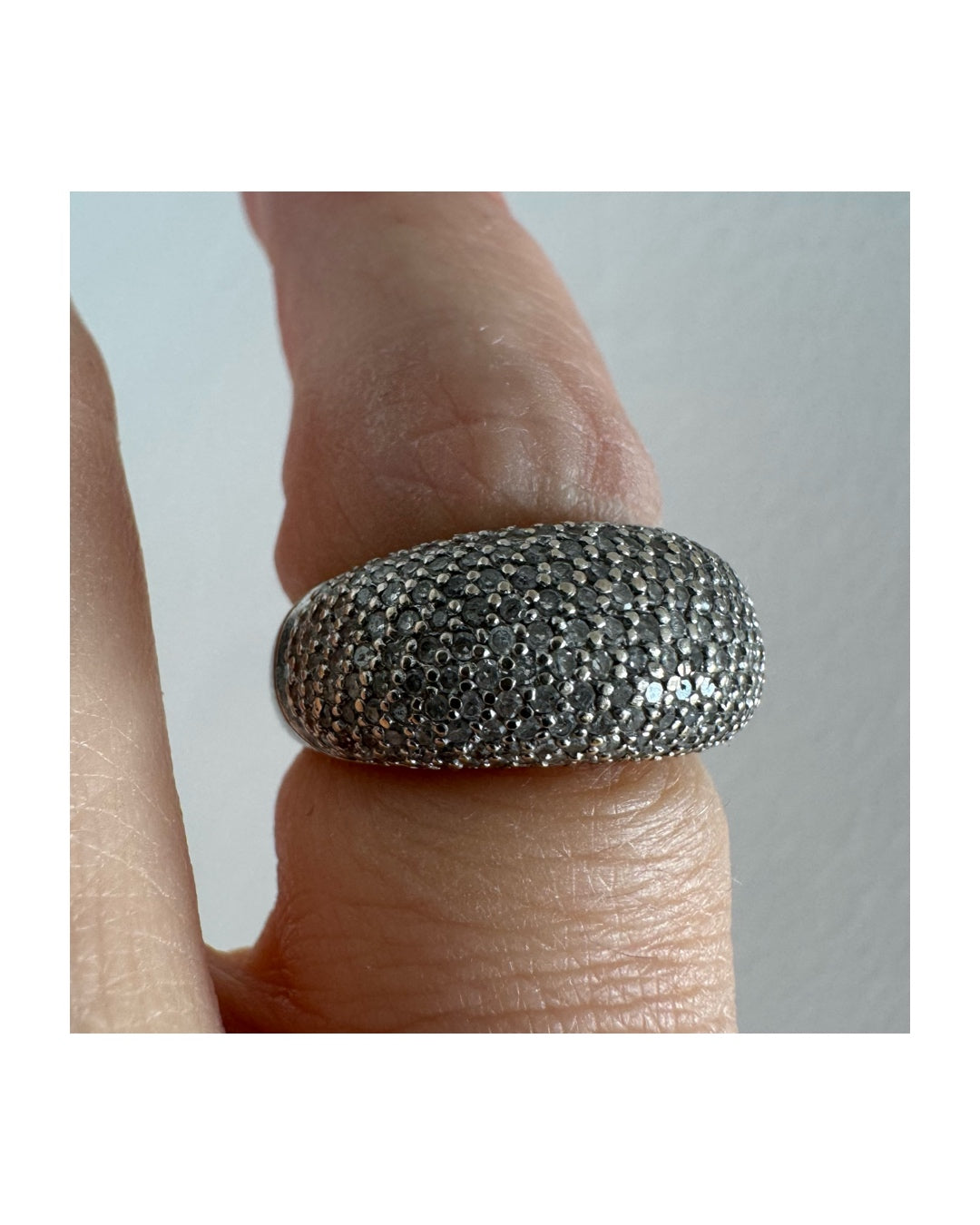 14K gold dome ring fully set with micro pavé Diamonds.