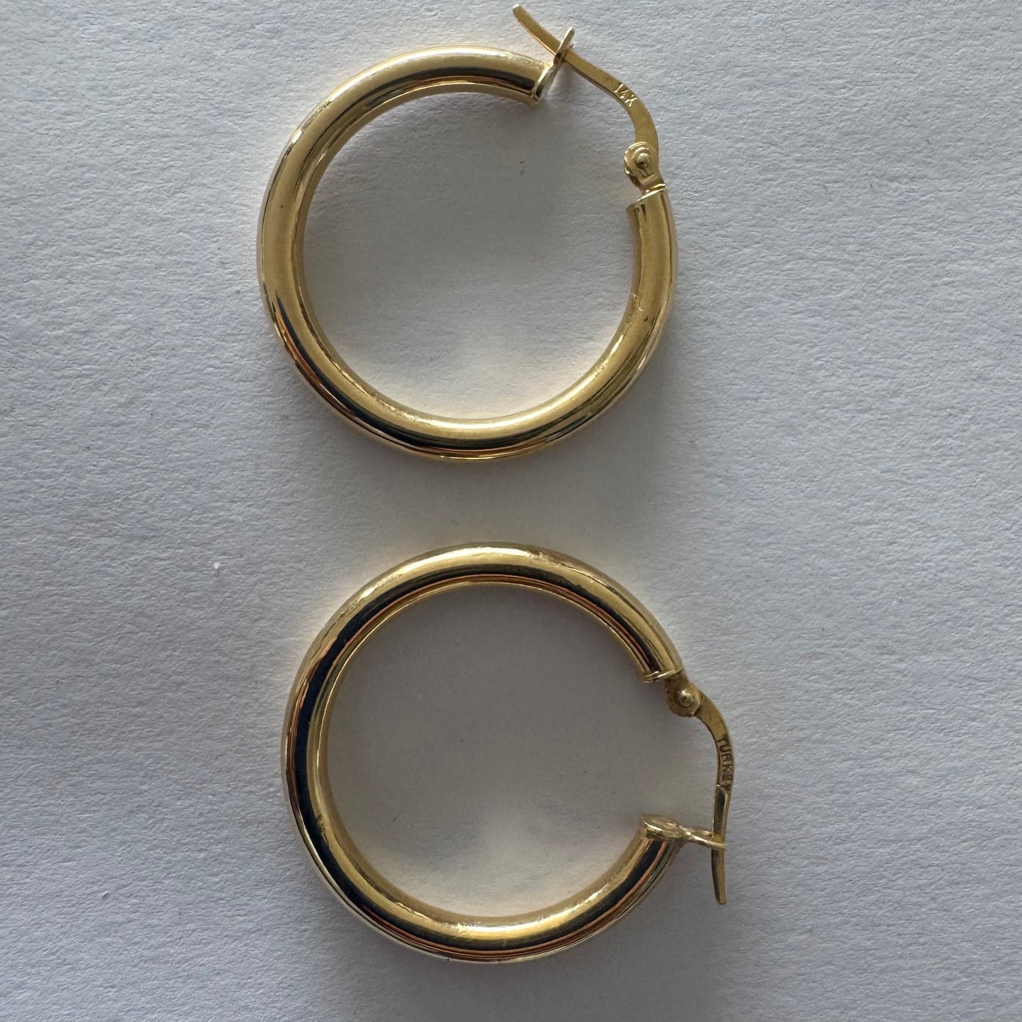 Classic 14K yellow gold hoop earrings