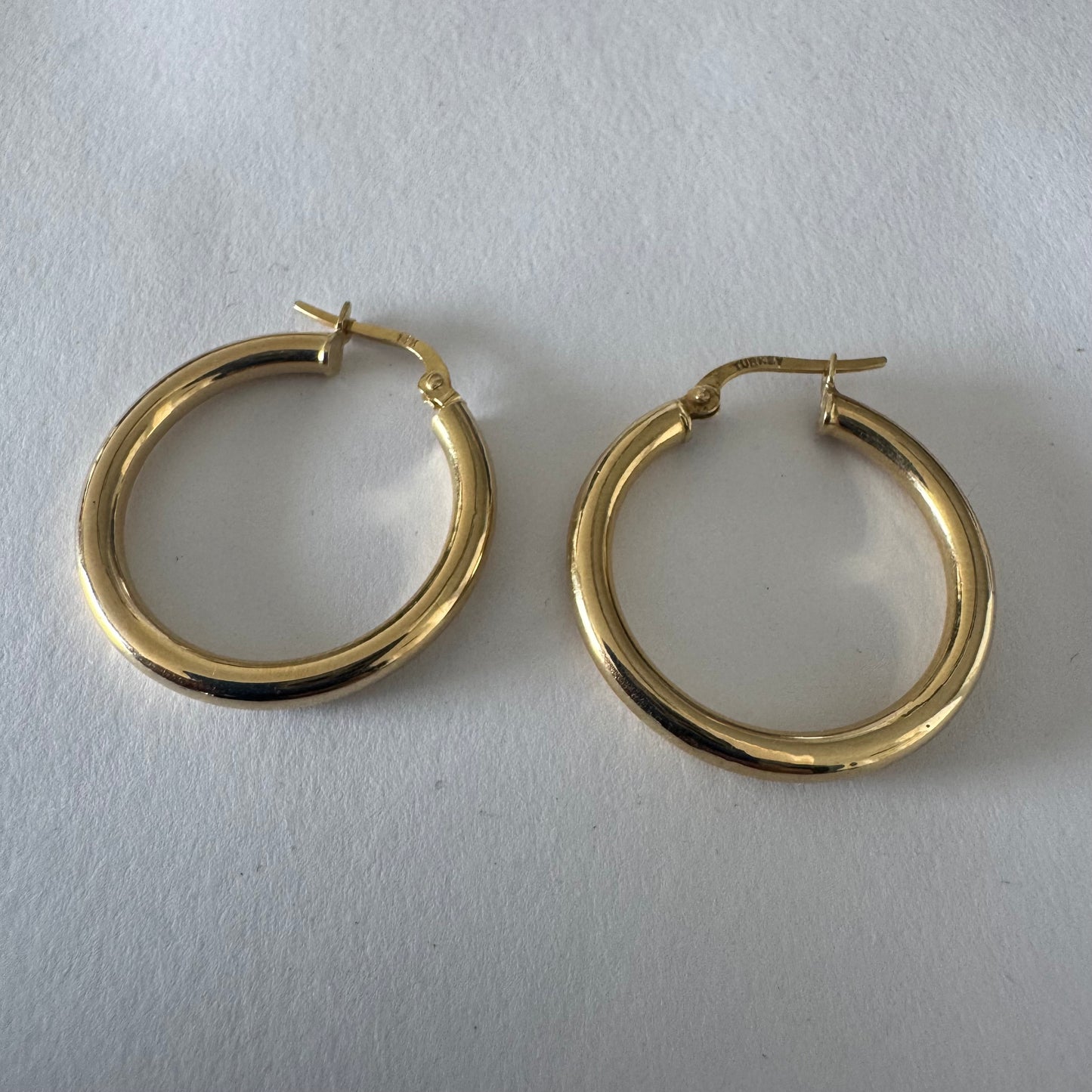 Classic 14K yellow gold hoop earrings