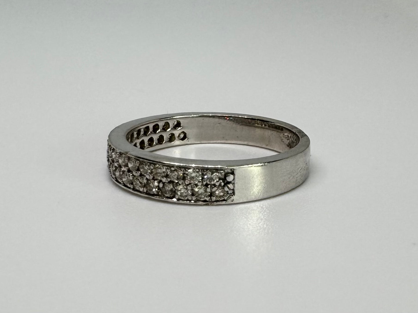 14K gold Half- Eternity ring set with Diamonds