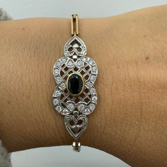 14K gold bracelet with Sapphire & Diamonds