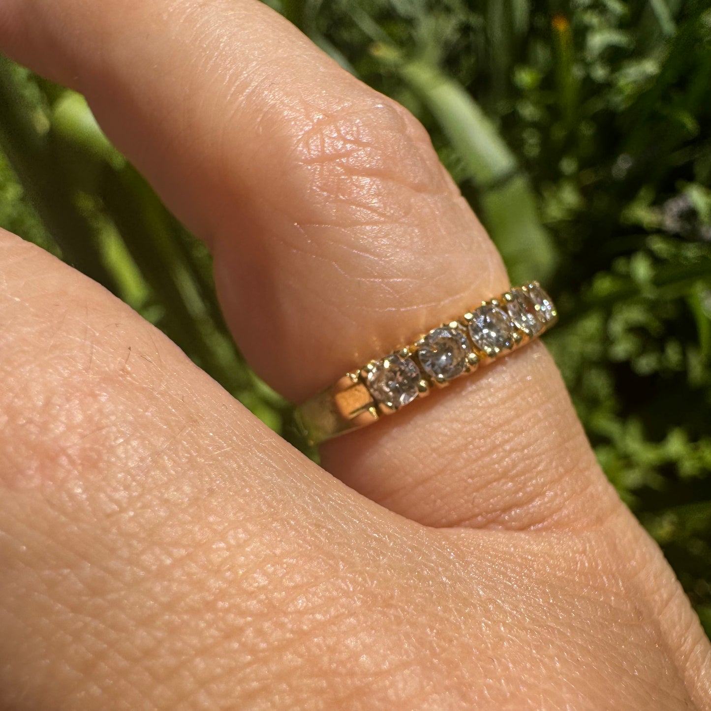 18K gold Half Eternity gold ring set with Diamonds