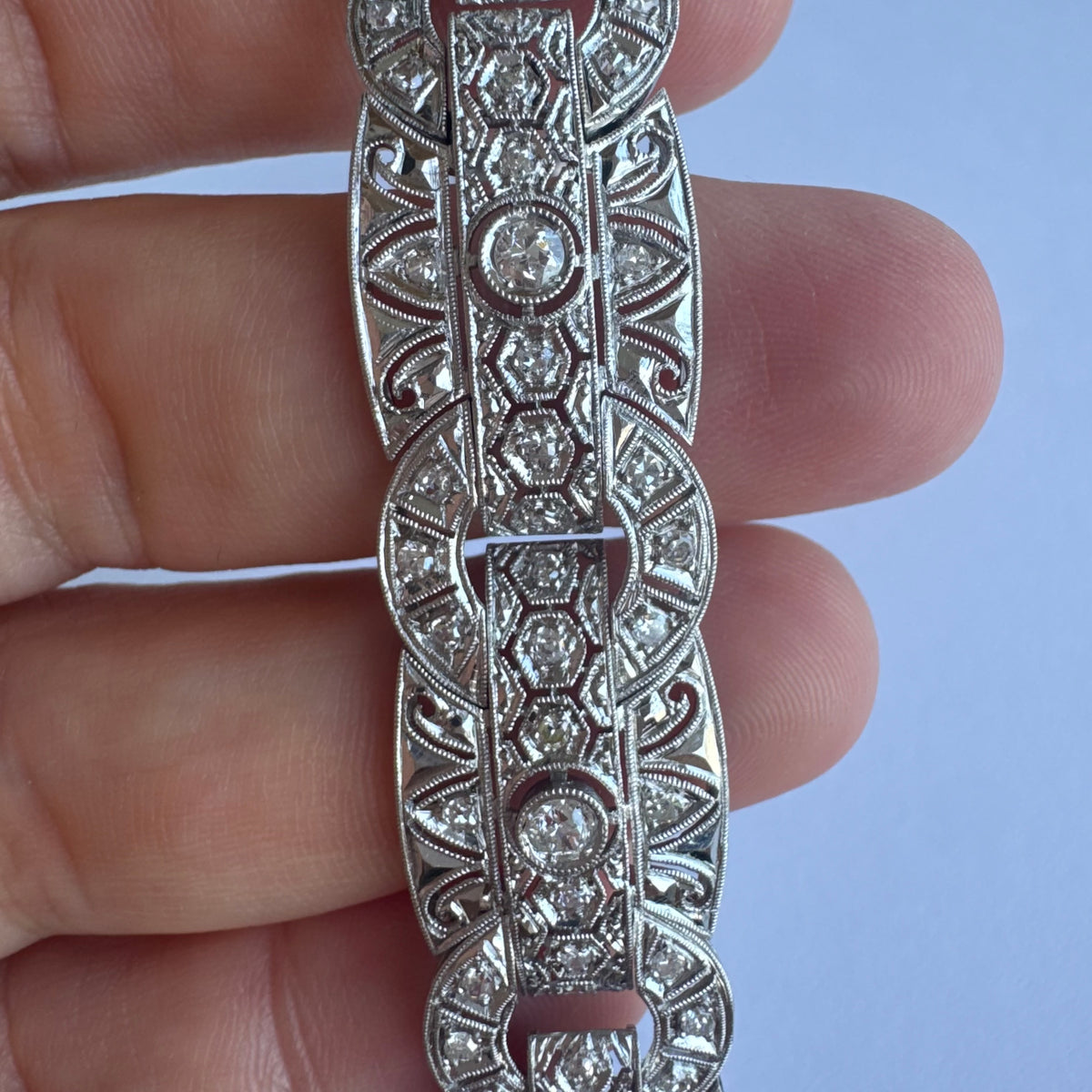 Platinum & Diamond statement Bracelet