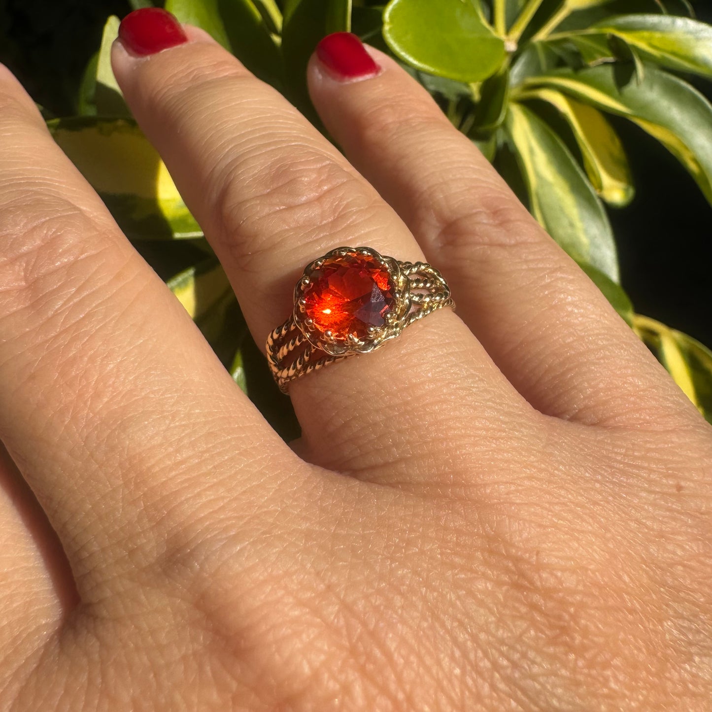 10K gold ring set with Citrine