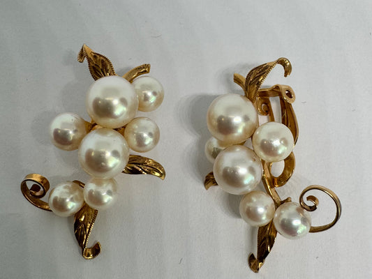 14K gold Clip-On Earrings set with Pearls