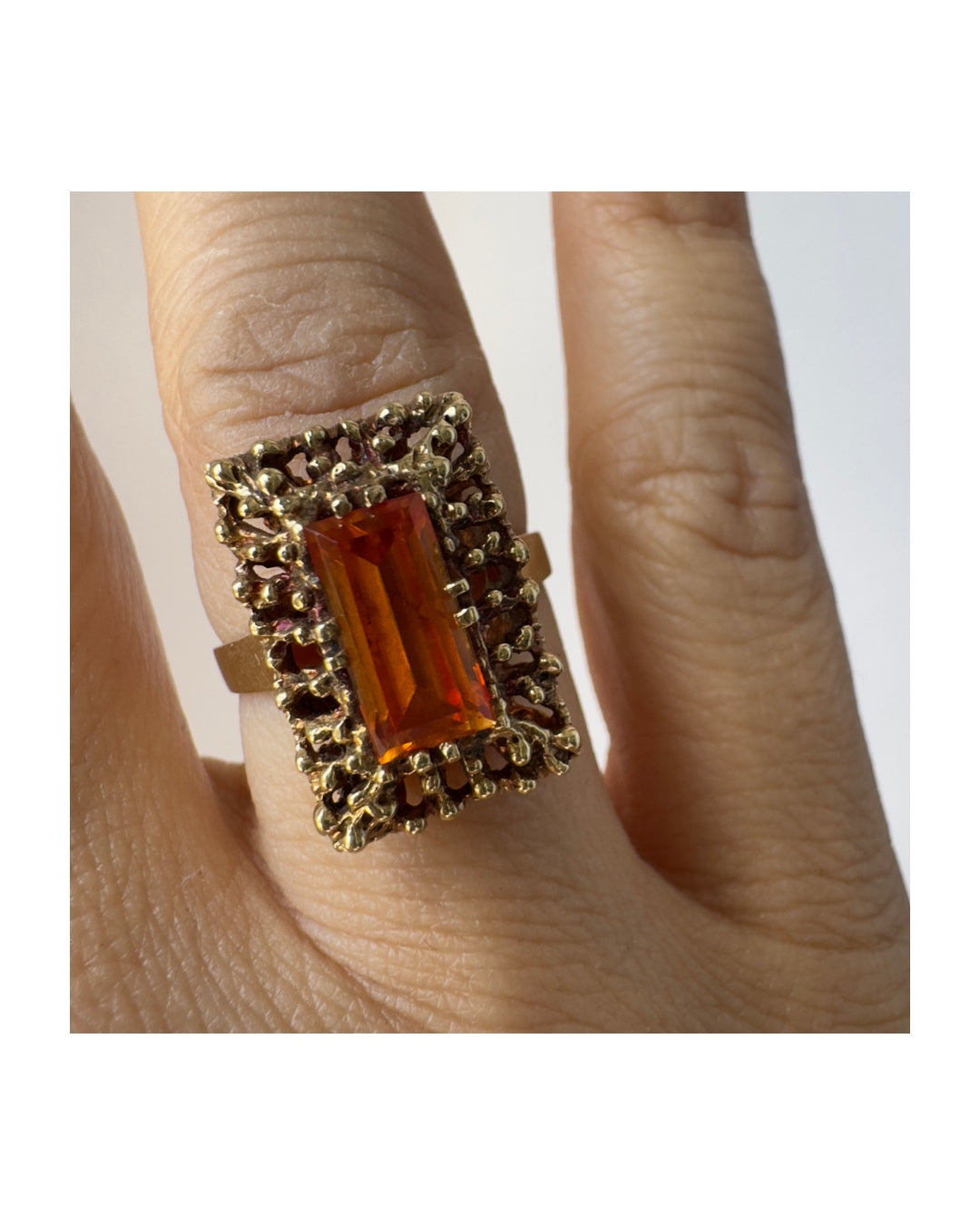 14K gold ring set with Citrine