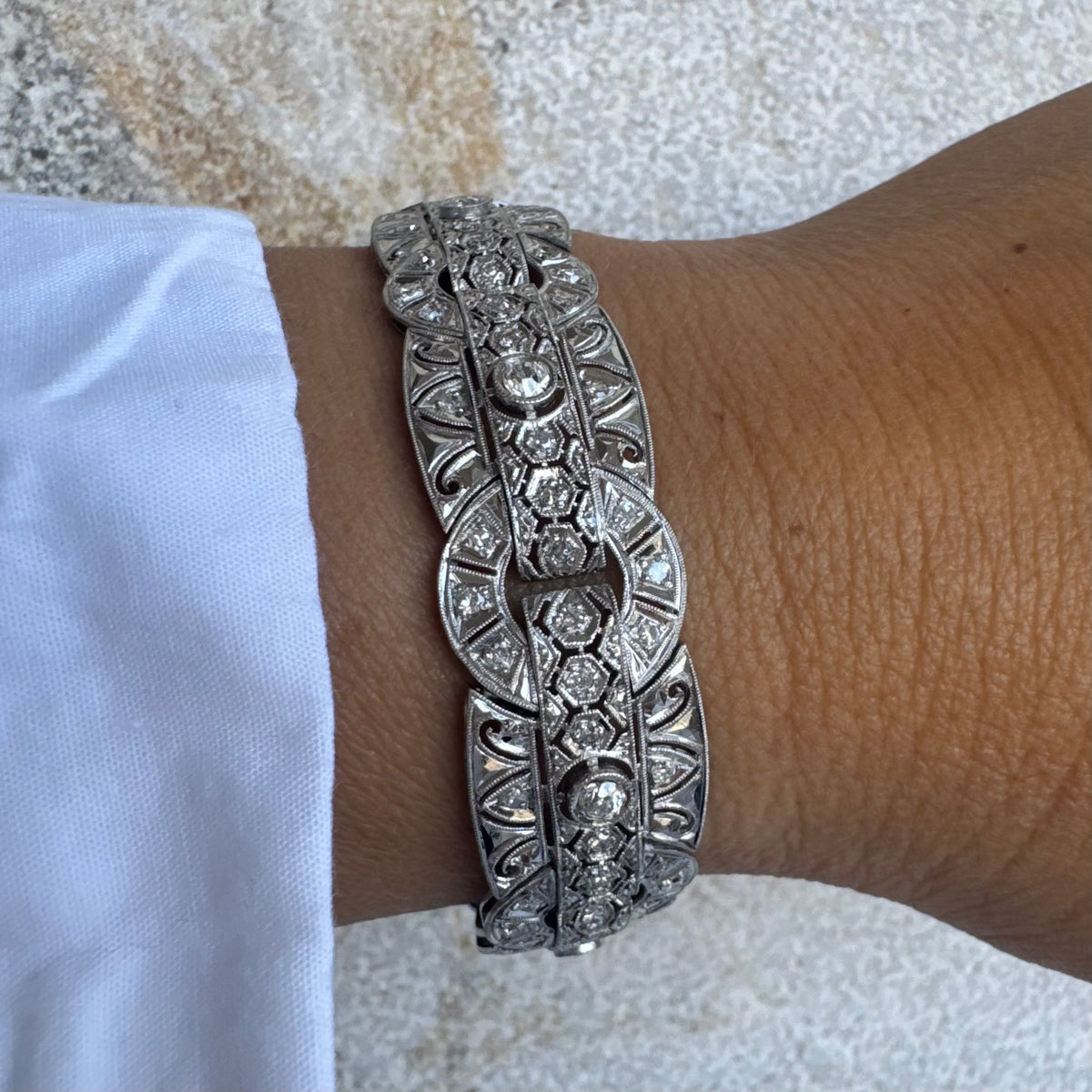Platinum & Diamond statement Bracelet