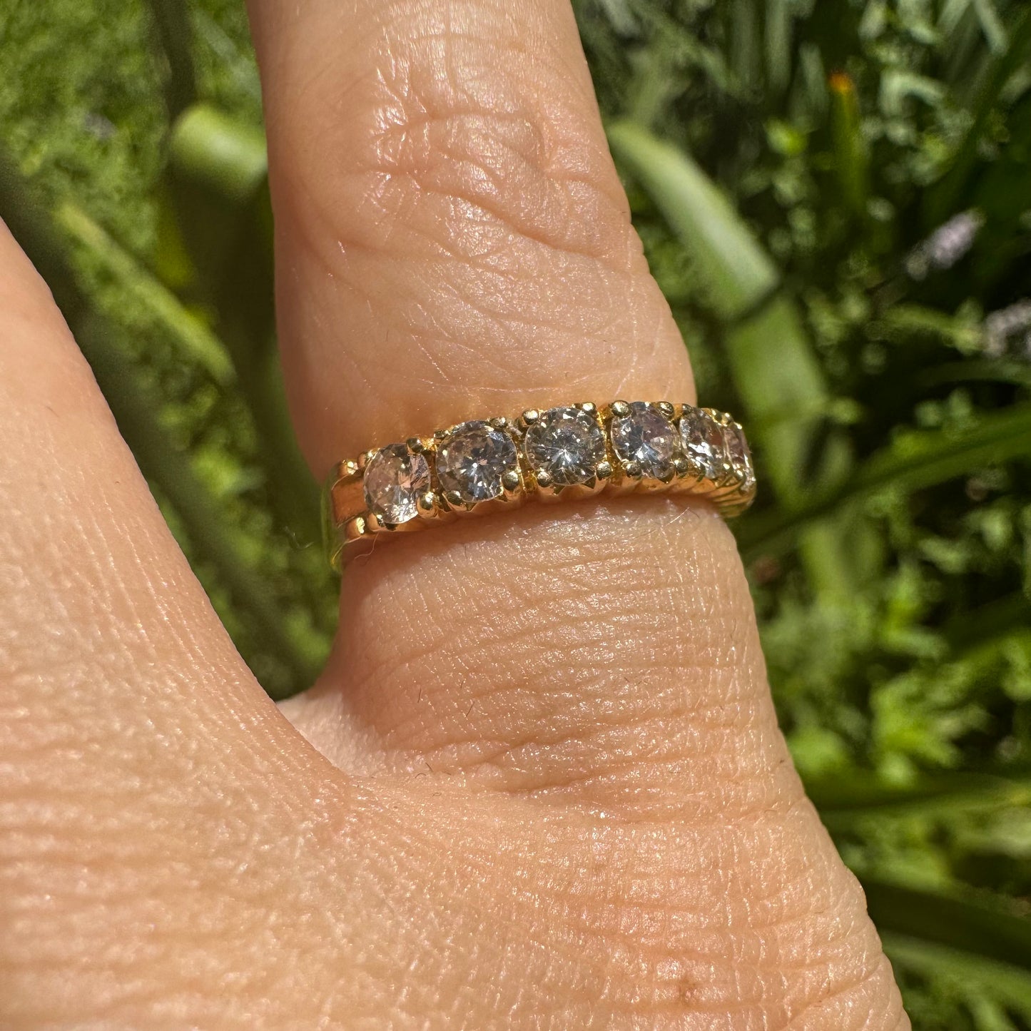 18K gold Half Eternity gold ring set with Diamonds