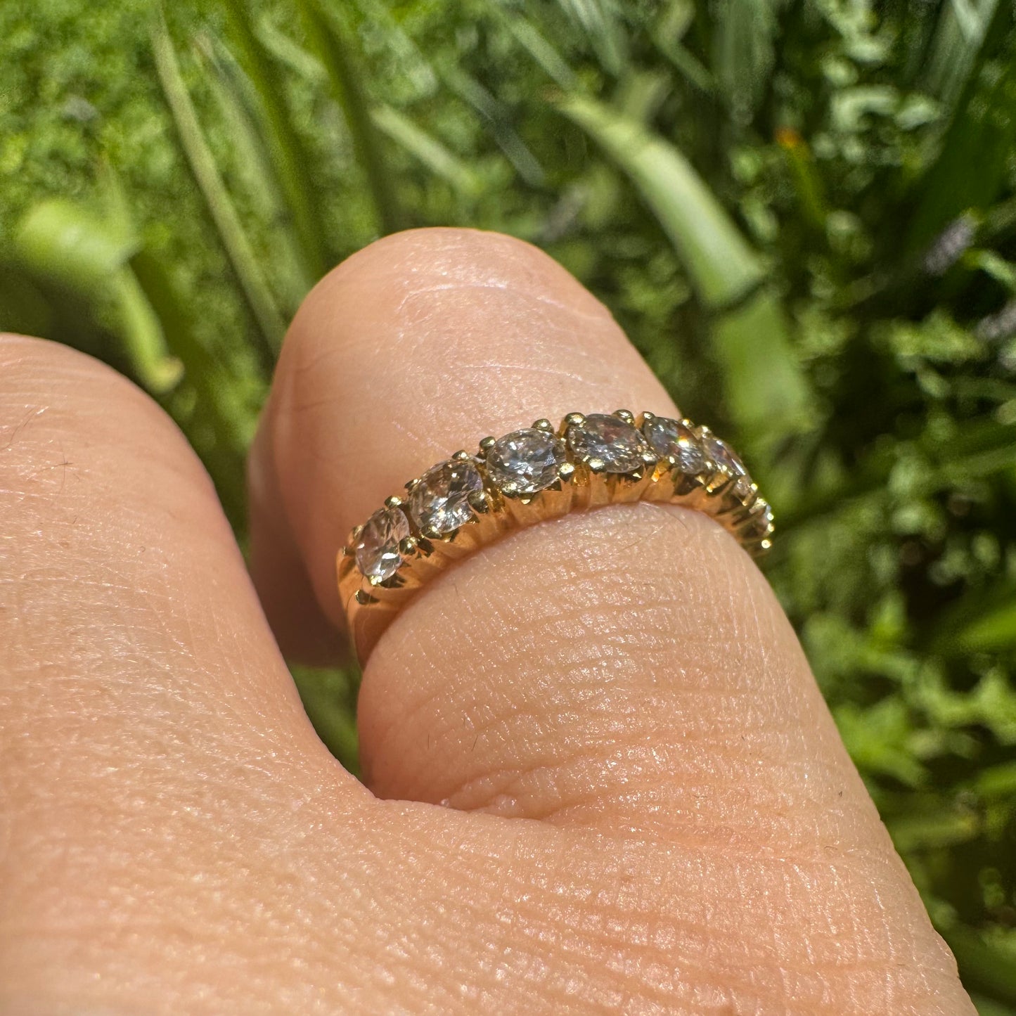 18K gold Half Eternity gold ring set with Diamonds