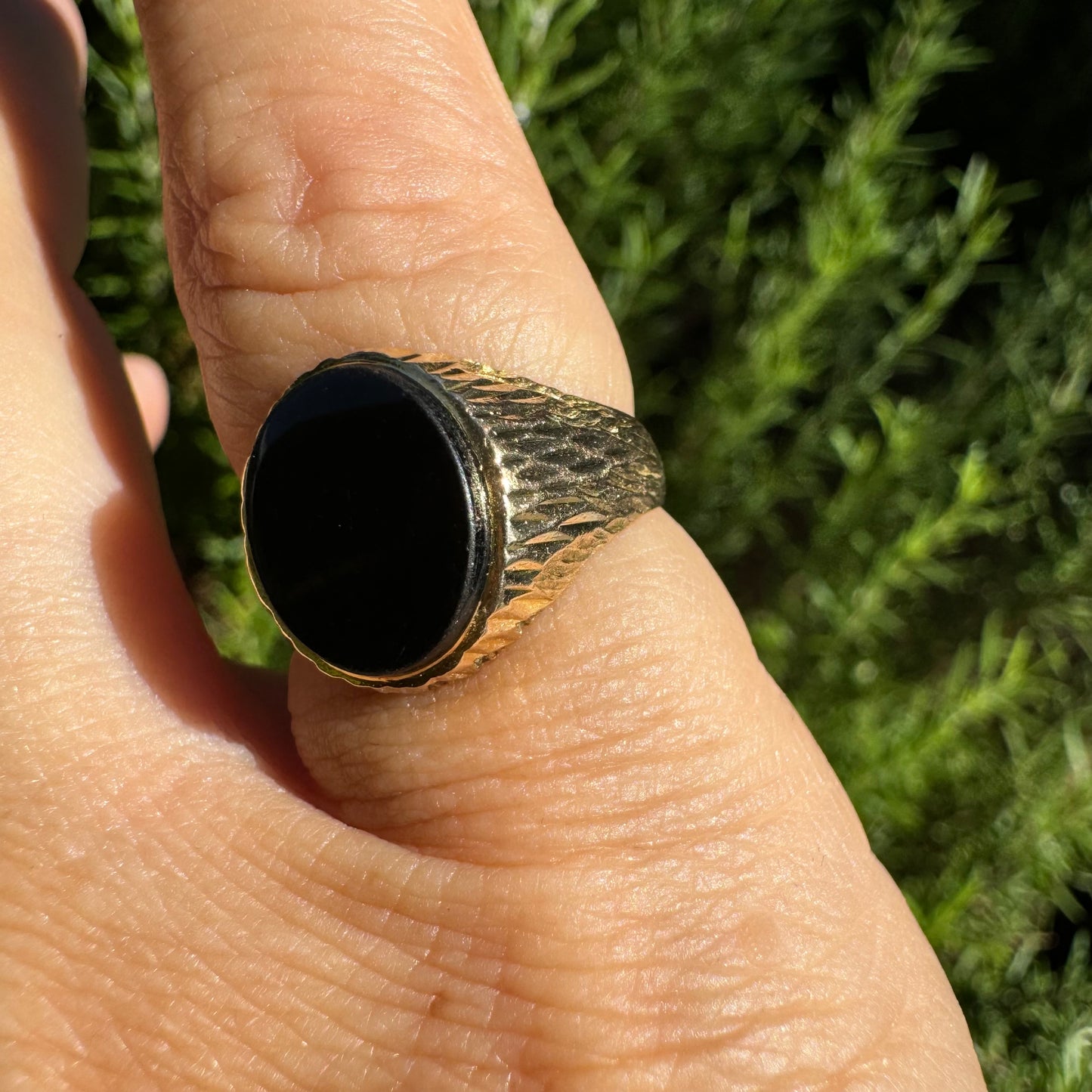 10K gold ring set with Onyx