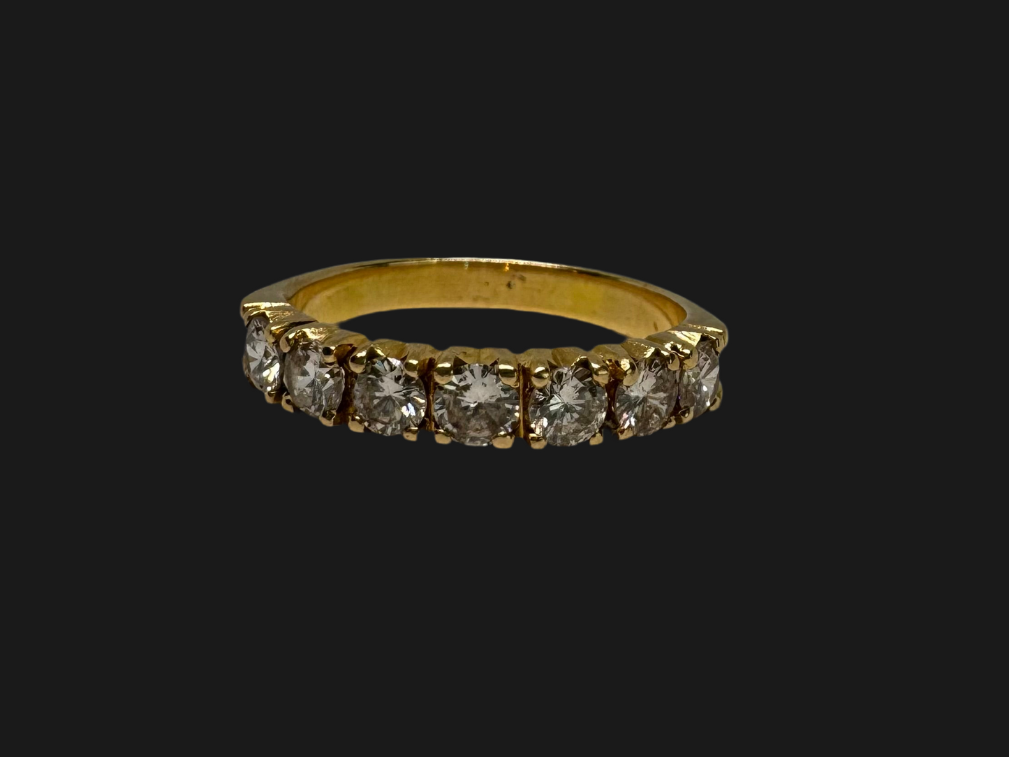 18K gold Half Eternity gold ring set with Diamonds