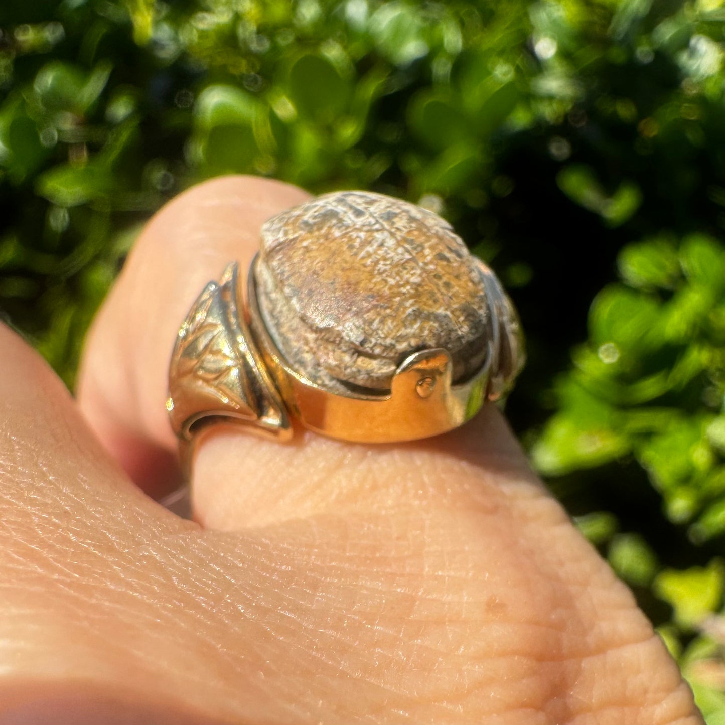 14K gold Egyptian Scarab Ring