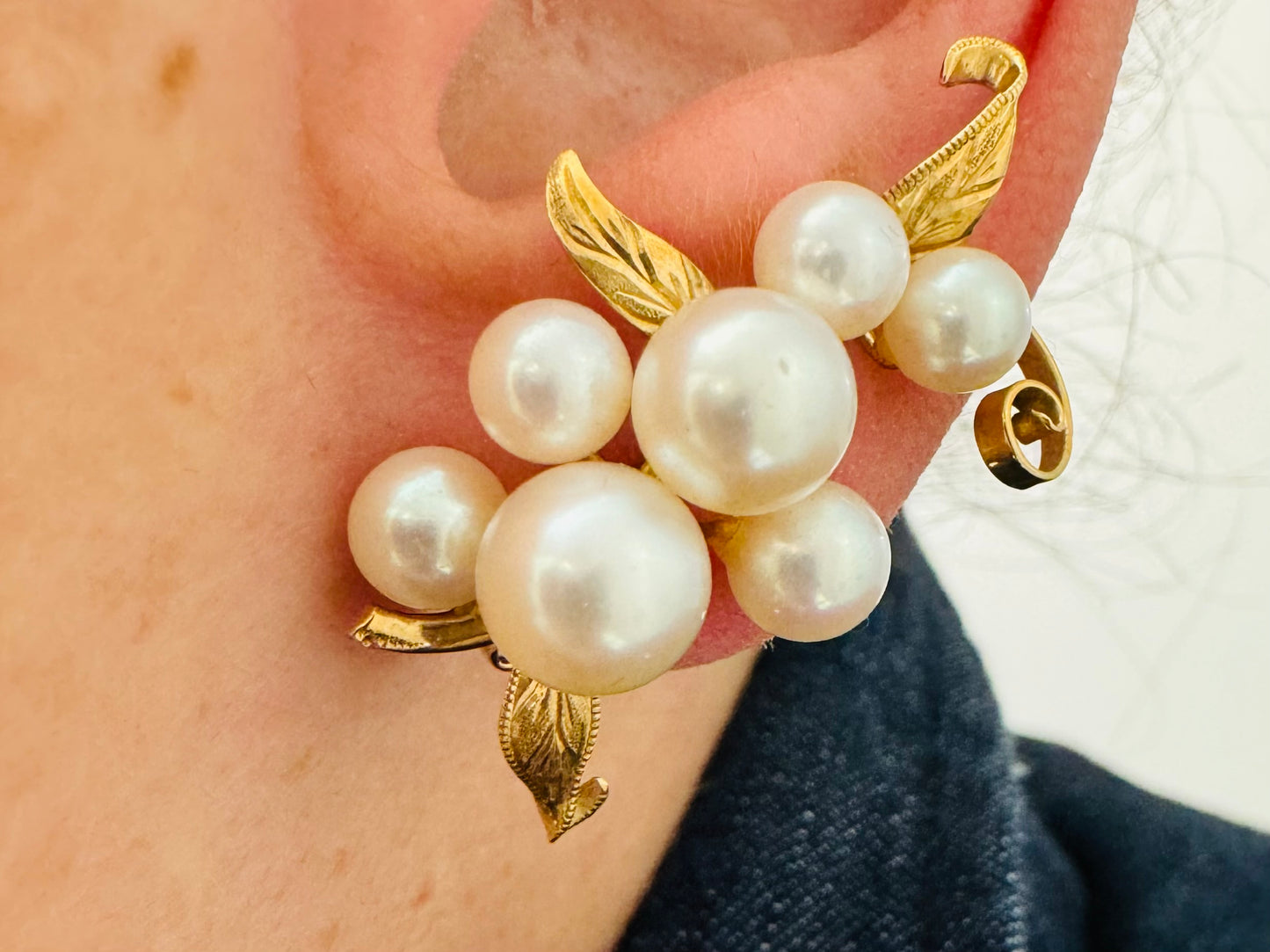 14K gold Clip-On Earrings set with Pearls