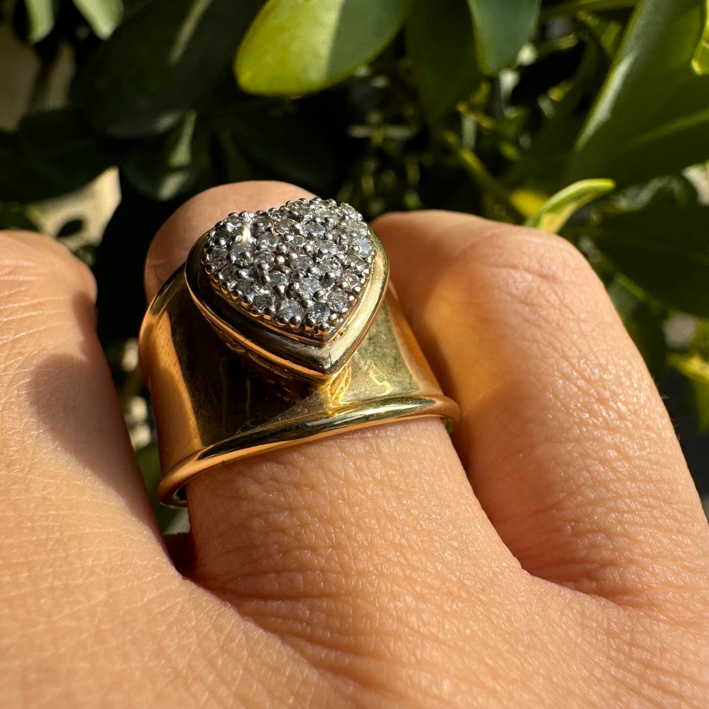 14K gold “Heart” ring set with Diamonds