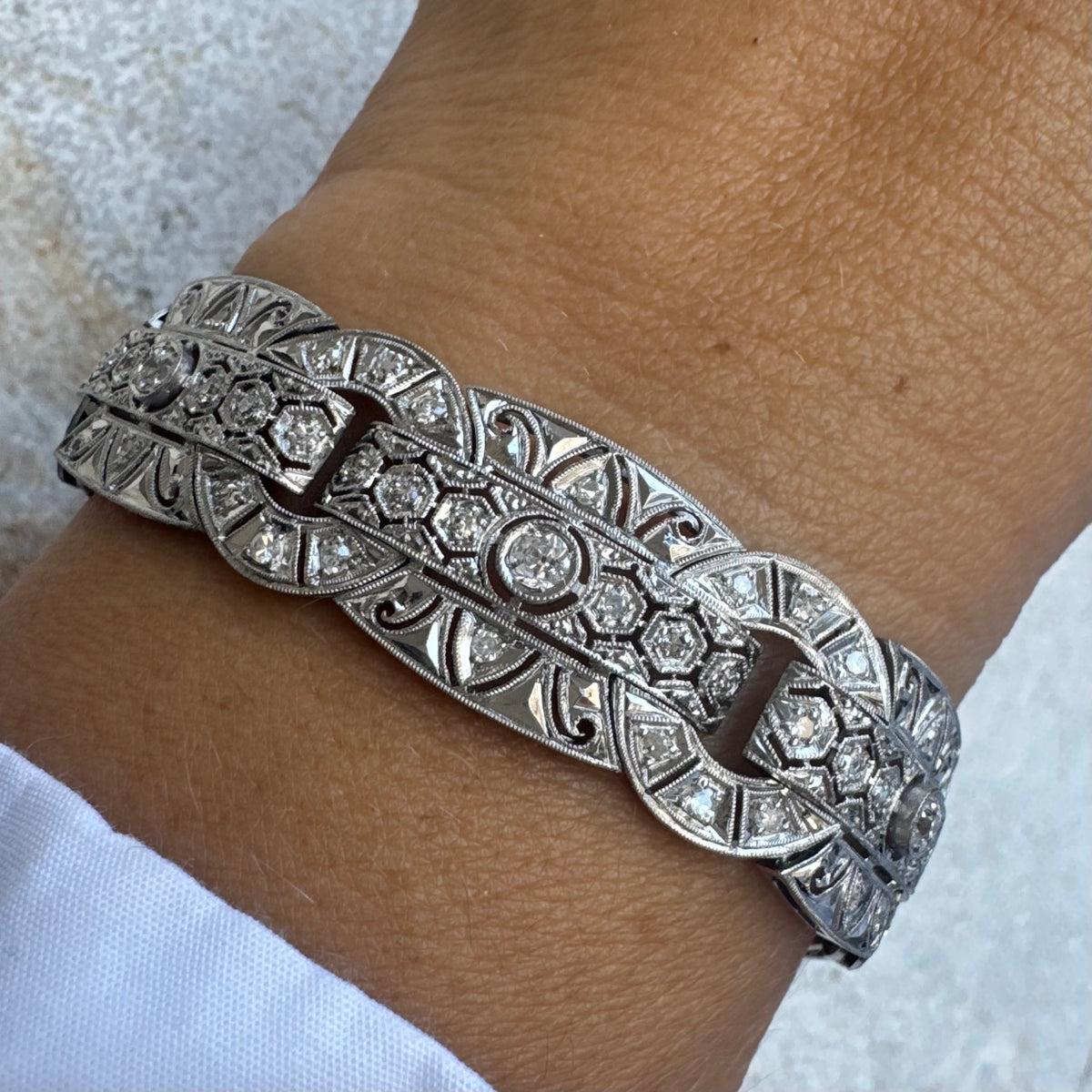 Platinum & Diamond statement Bracelet