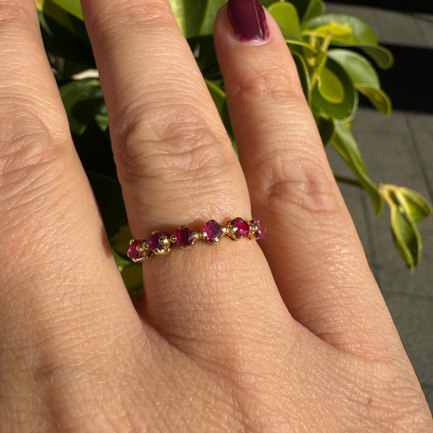 14K gold ring set with Ruby