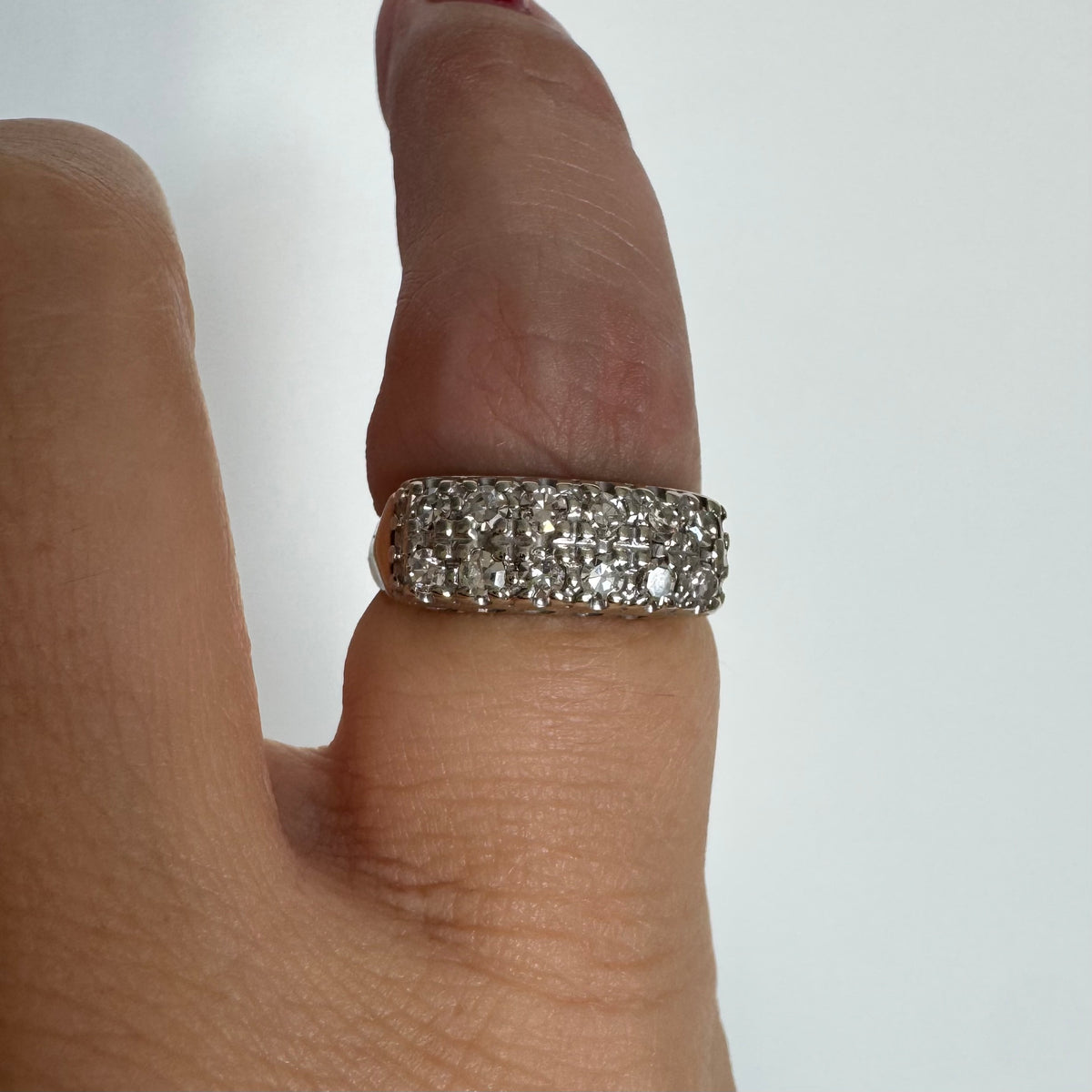 Diamond Wide Band Ring — 9K (14K) Gold