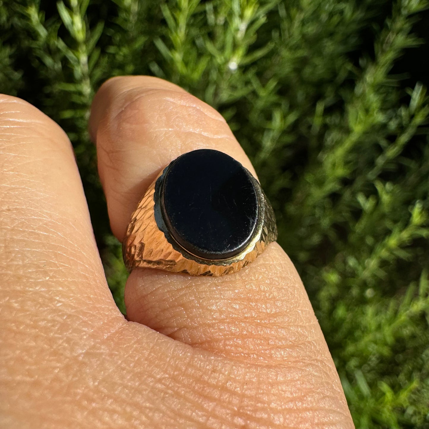 10K gold ring set with Onyx