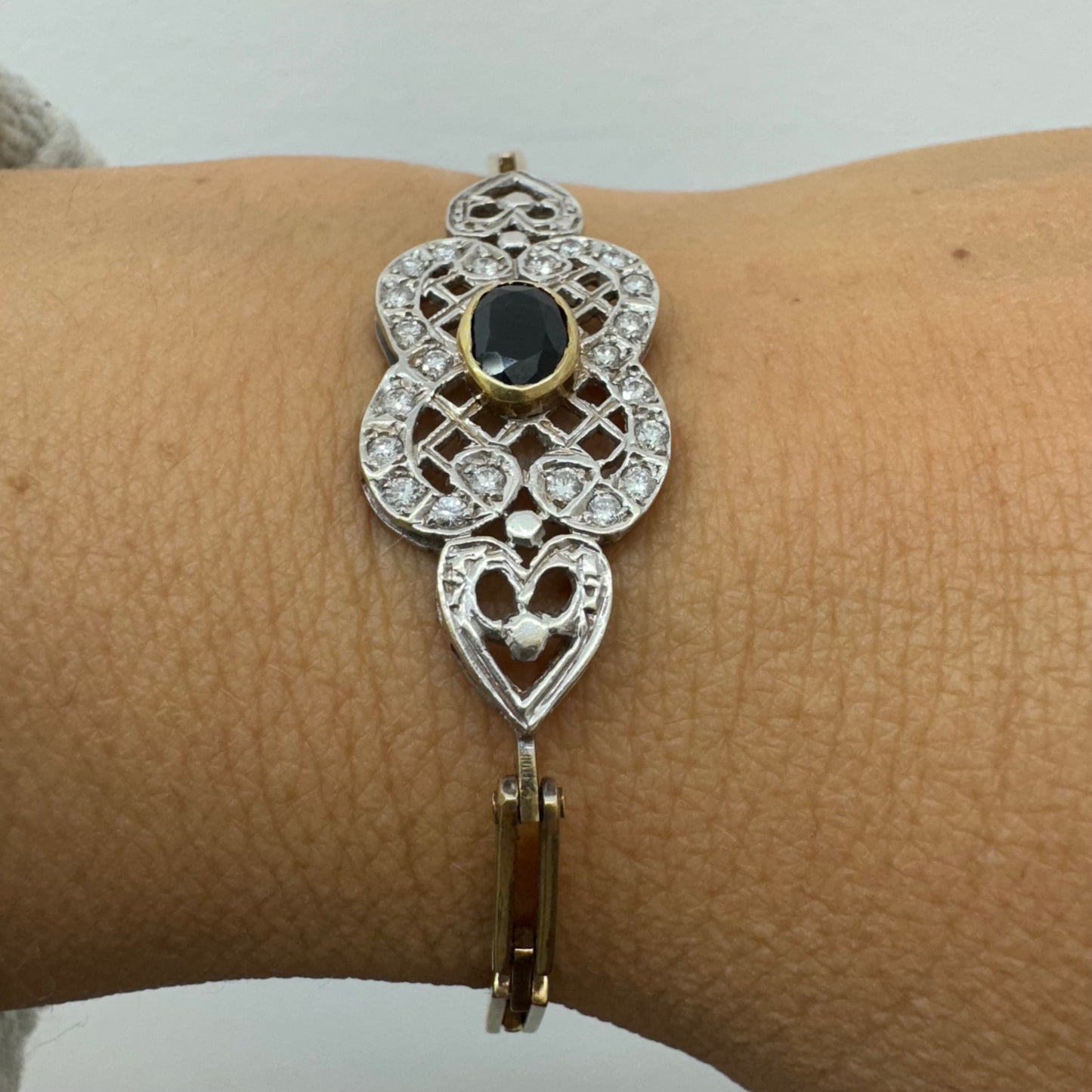 14K gold bracelet with Sapphire & Diamonds