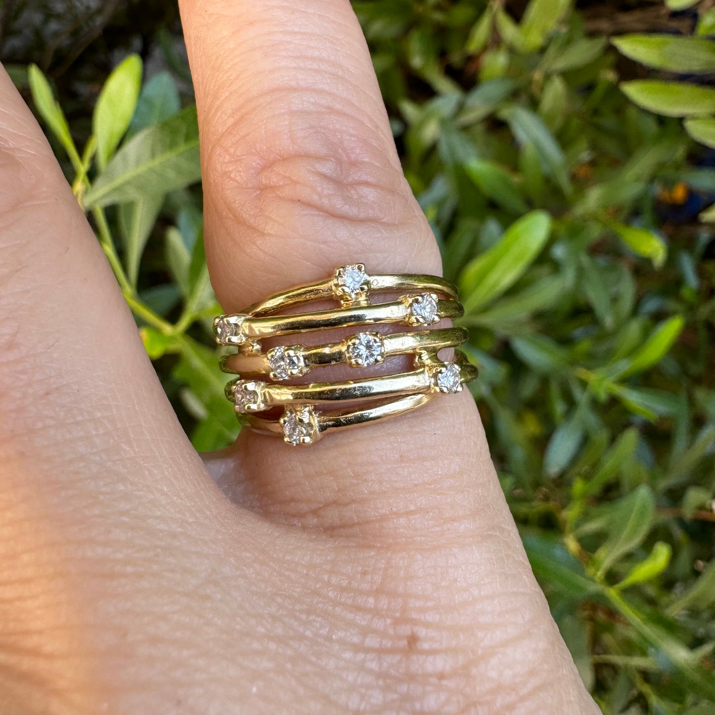 14K gold ring set with Diamonds