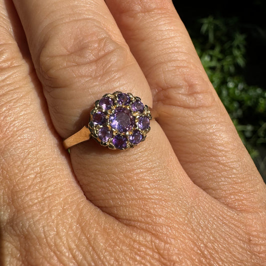 9K gold ring set with Amethyst