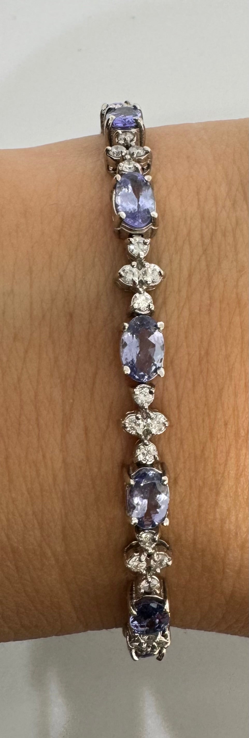 14K gold bracelet set with Tanzanite & Diamonds