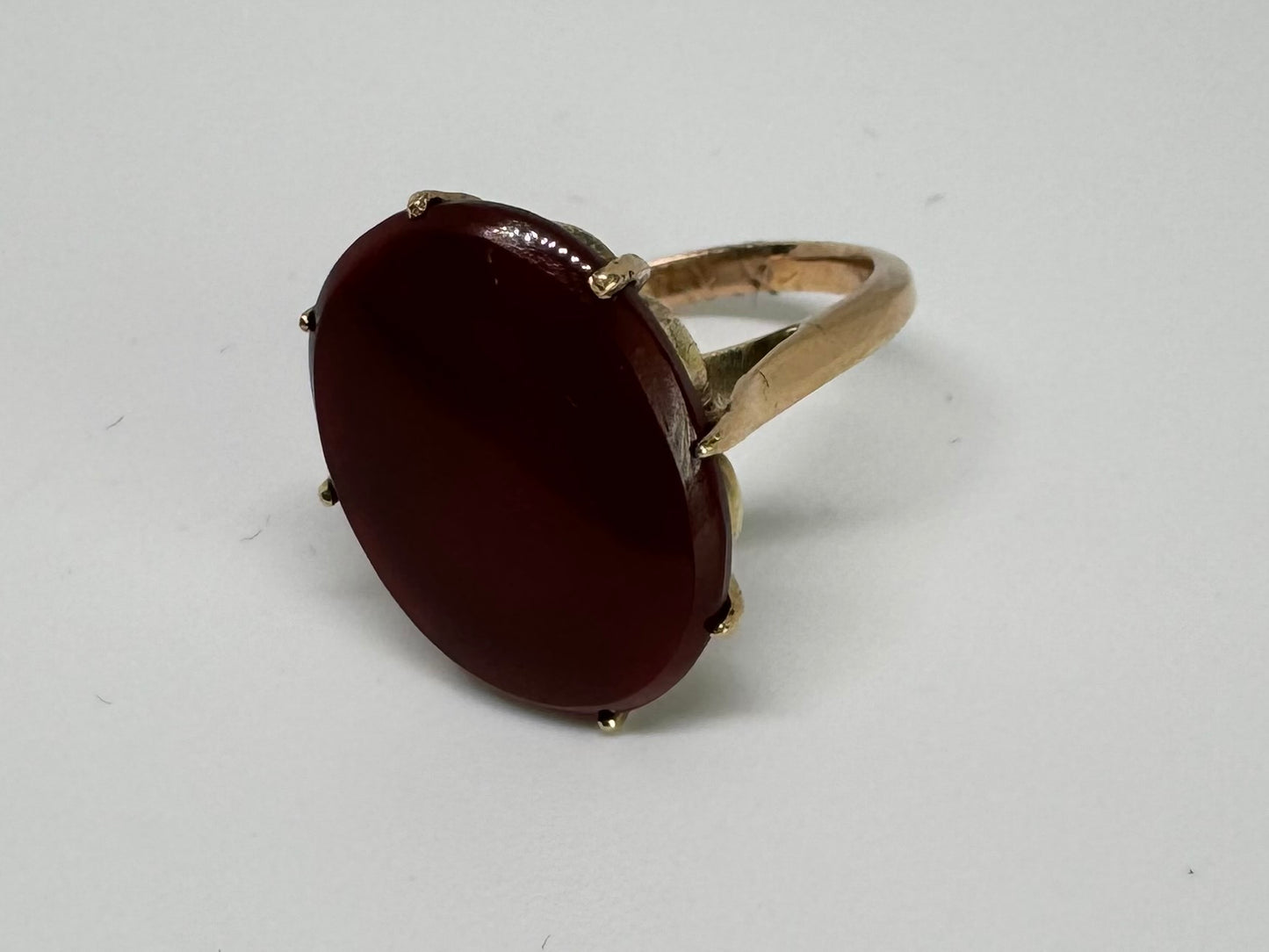 14K gold ring set with Carnelian