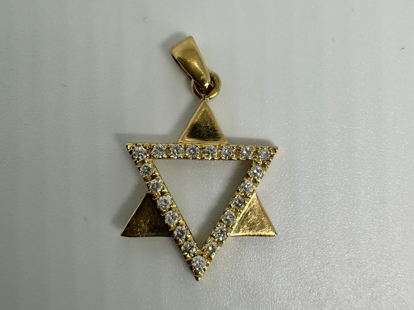 14K gold Star of David Pendant set with Diamonds