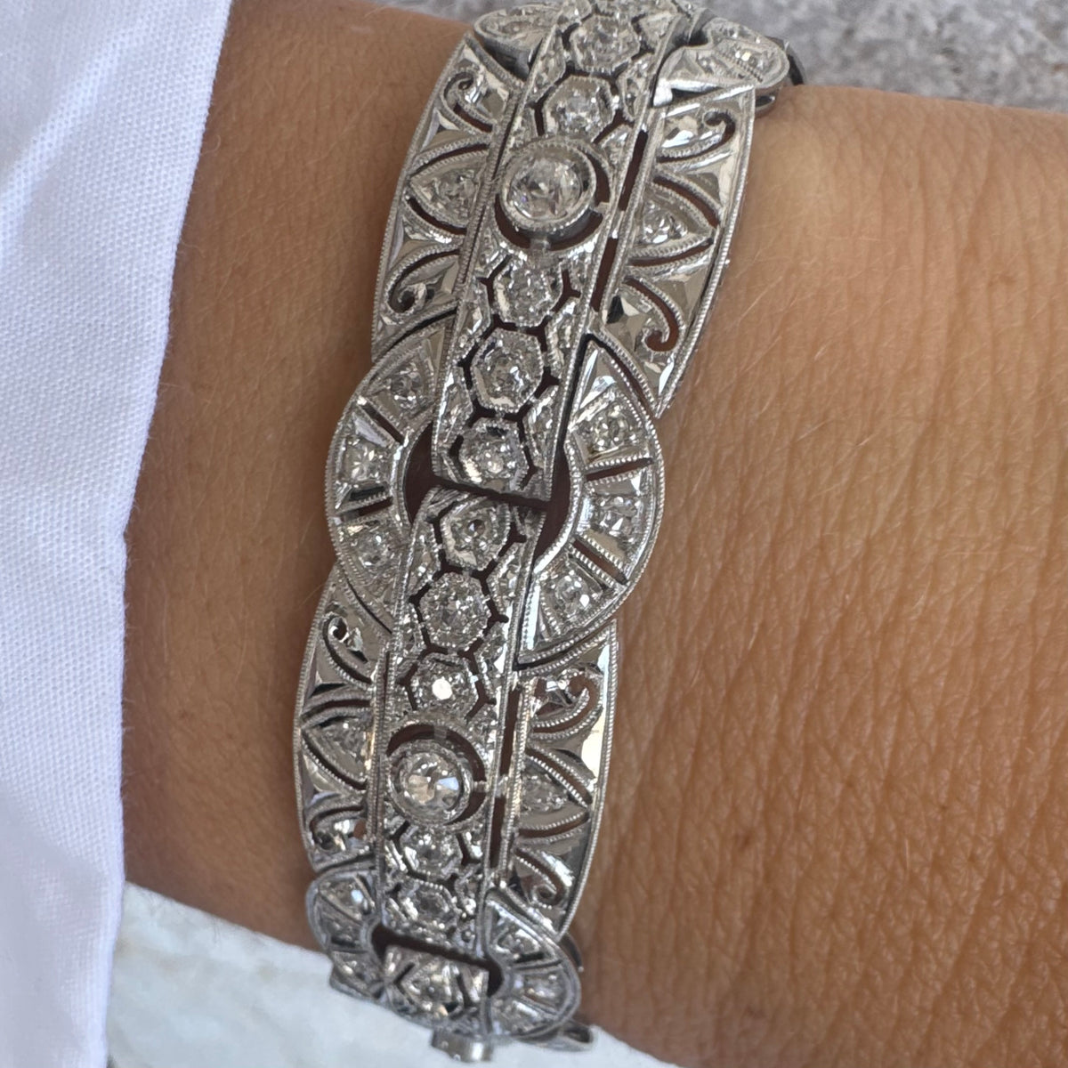 Platinum & Diamond statement Bracelet