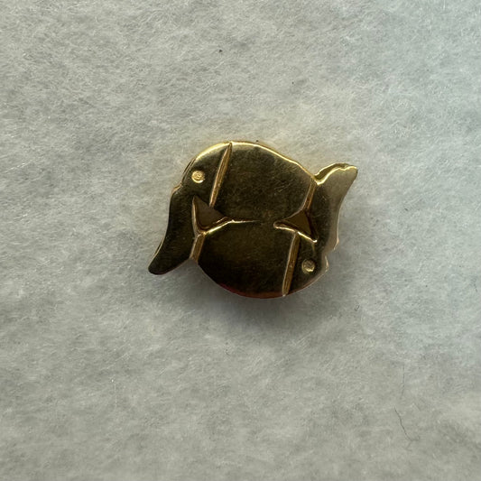 18K gold two fishes pendant