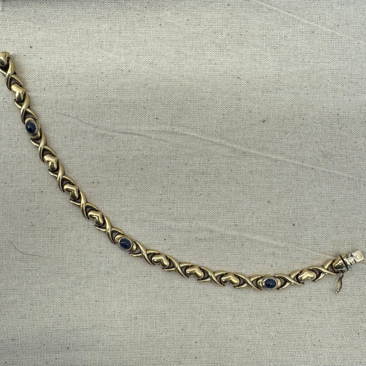 14K gold bracelet set with Sapphire