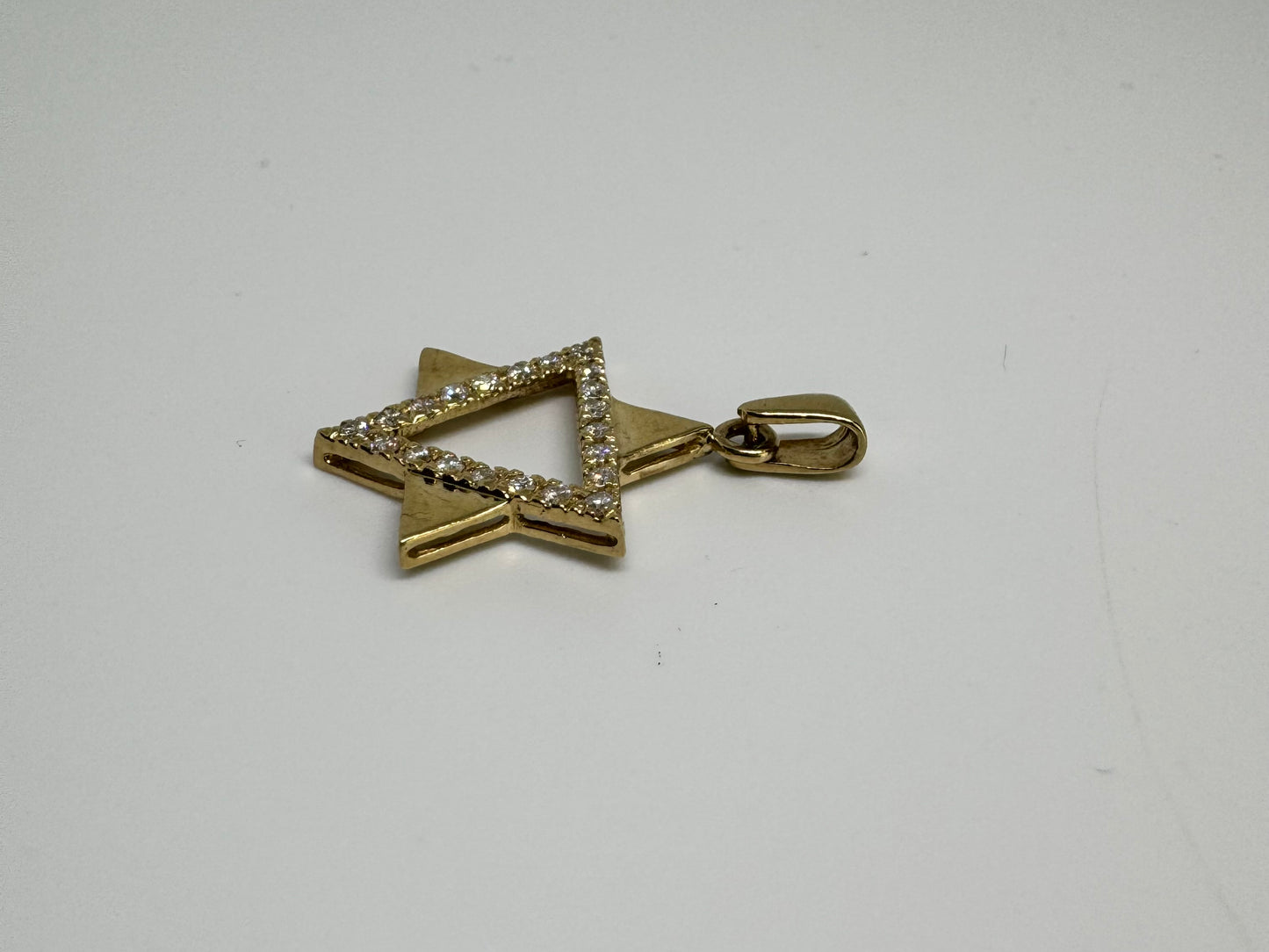 14K gold Star of David Pendant set with Diamonds