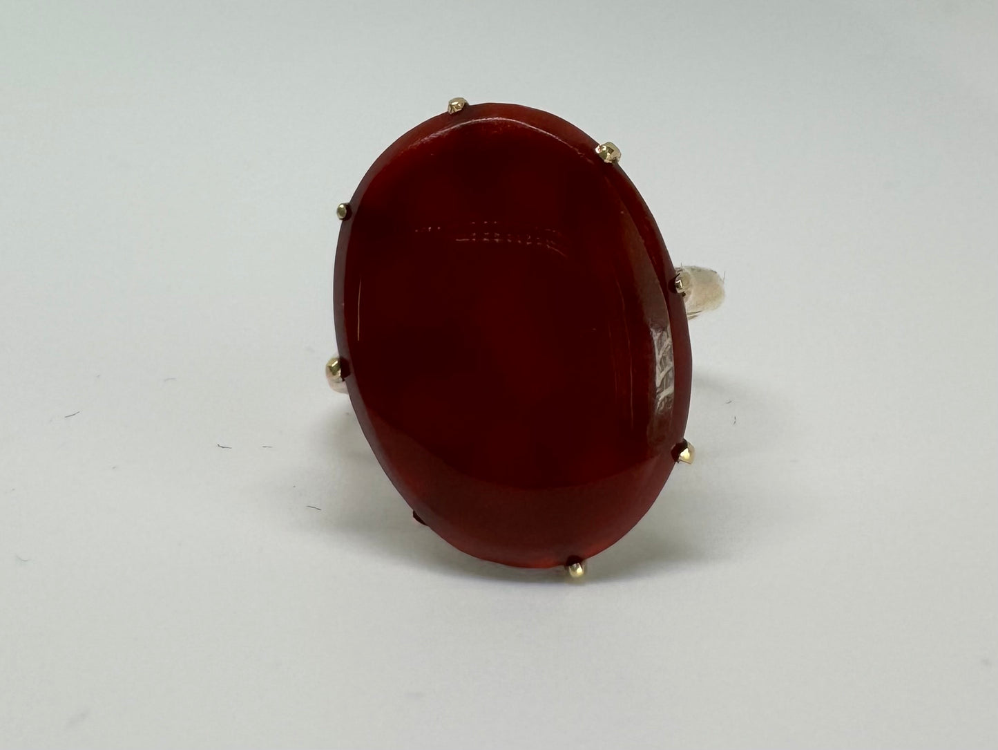 14K gold ring set with Carnelian