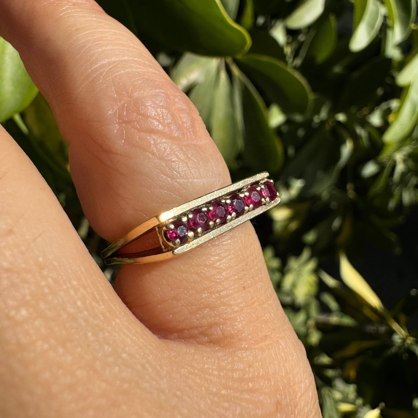 14K gold ring set with Ruby