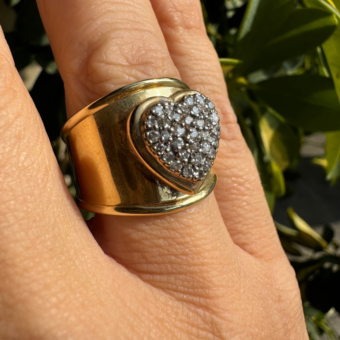 14K gold “Heart” ring set with Diamonds