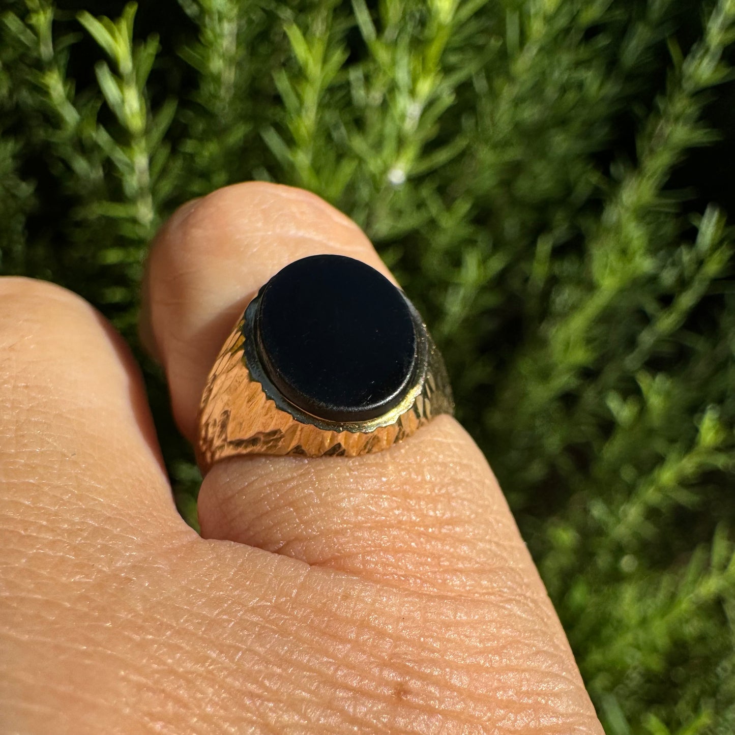 10K gold ring set with Onyx