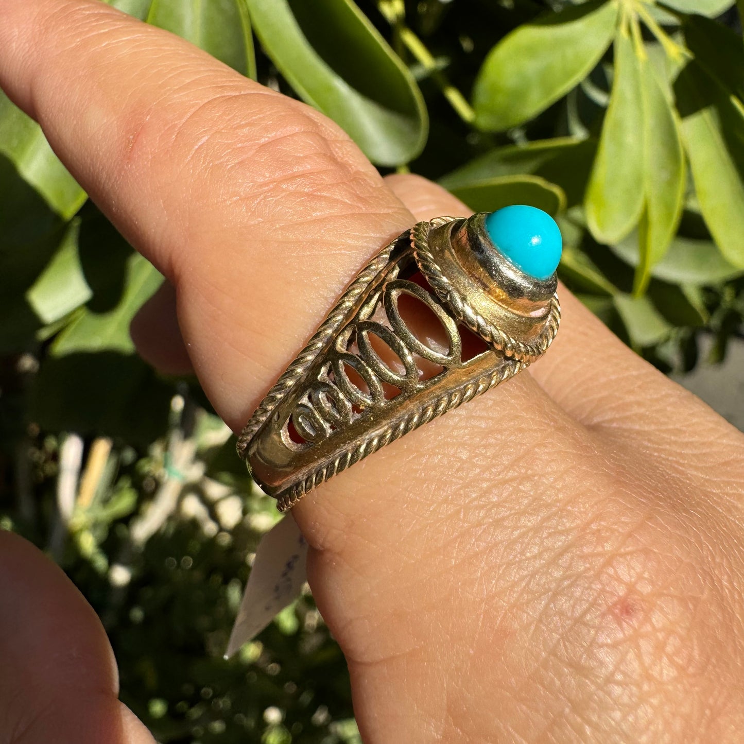 14K gold ring set with Turquoise