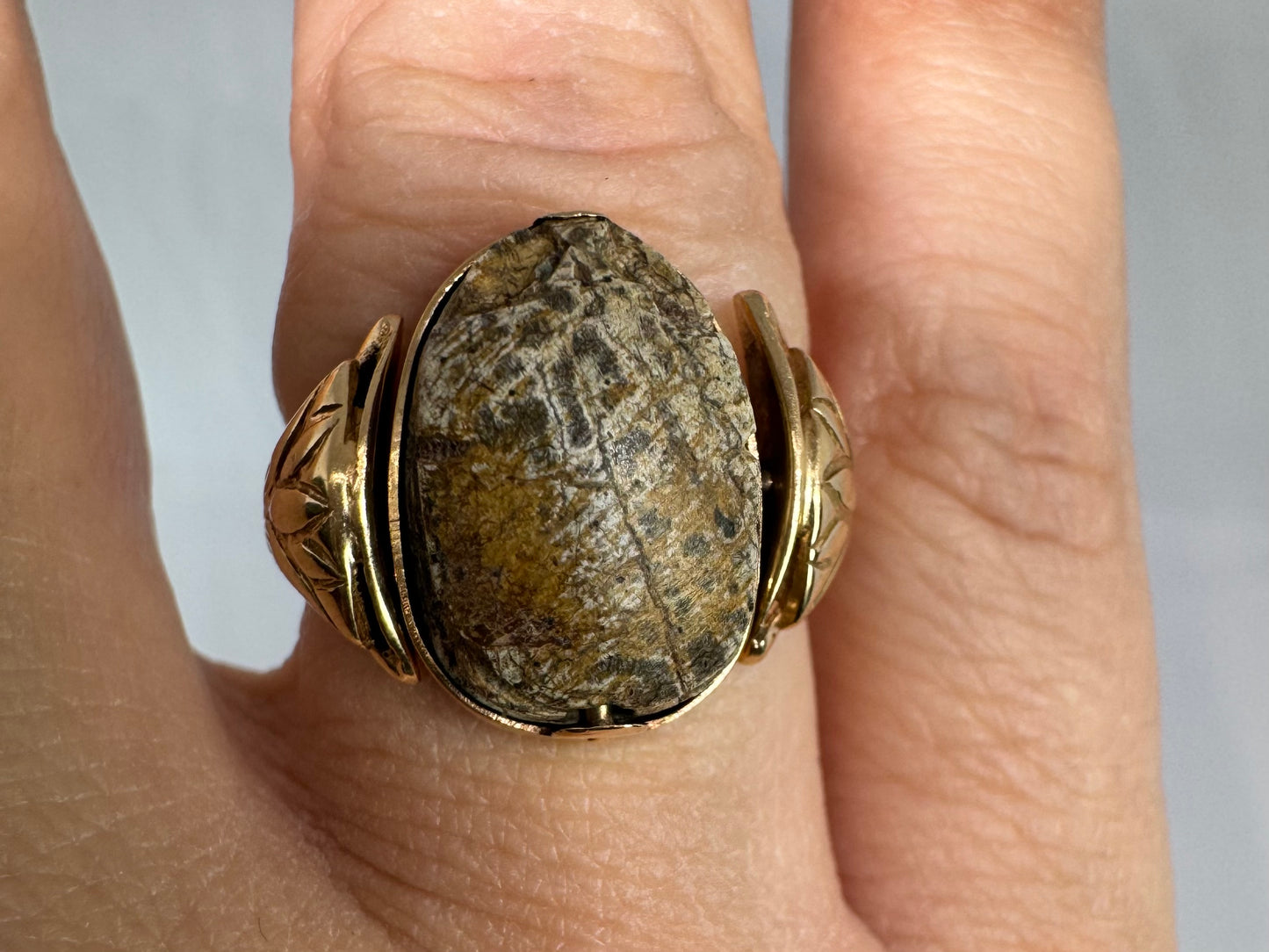 14K gold Egyptian Scarab Ring